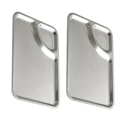 PRETYZOOM 2pcs Divided Serving Plates for Snacks Dumplings Chips Convenient Dishes Easy to Clean for Parties and Entertaining