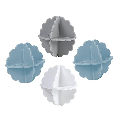 IWOWHERO 4個 ランドリーボール 再利用可能なワッシャーボール 洗濯ボール 洗濯機用品 洗濯機ウォッシャーボール 乾燥機ボール 巻きつき防止ボール ランドリーウォッシャーボール pp