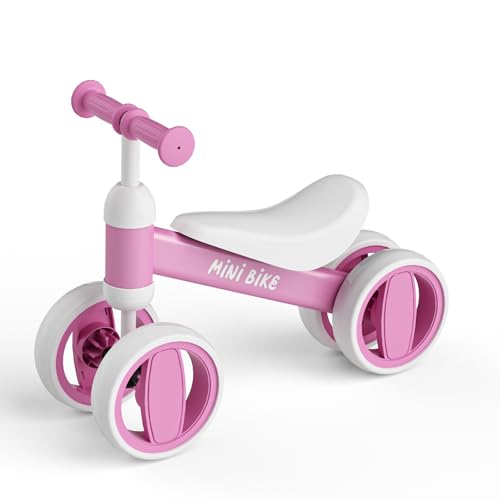 Image of SIMATE Balance Bike Toys for 1 Year Old Boys Girls, 12-24 Month Toddler Ride on Toys, 4 Silent Wheels & Soft Seat, First Birthday Gifts for Baby Girls Boys