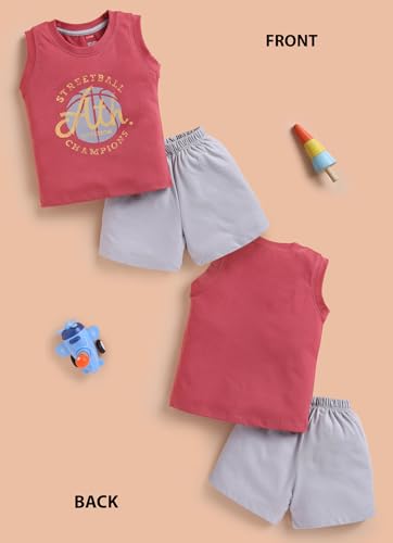Image of LuvLap Baby Boys 100% Cotton Sleeveless Boys Tank Top & Shorts Set Pack of 3