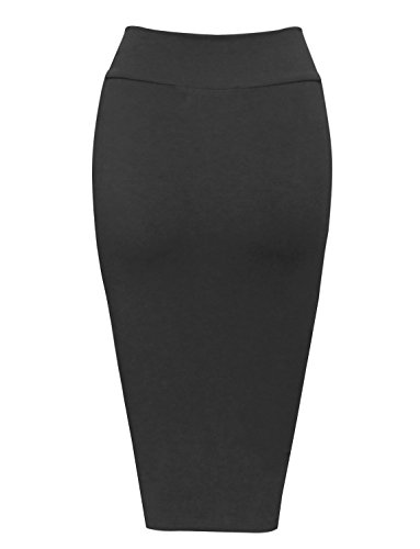 Tam Ware Womens Stylish Exposed Front Zip Stretchy Pencil Skirt Twcwd129-Charcoal-Us S #TOP4