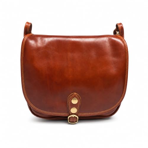 OLIVIA Sac bandoulière femme cuir WESTERN 31x25x15 cm - Marron, Cuir