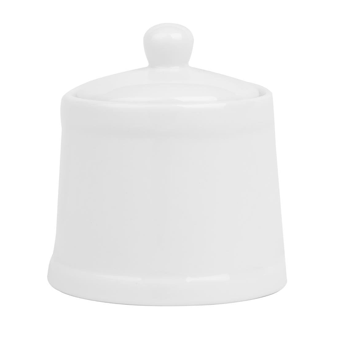 Olympia Whiteware Pier Sugar Bowl with Lid - 250ml (Box 6)