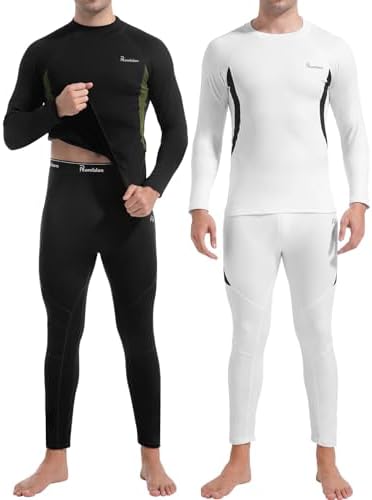 romision Mens Thermal Underwear Set Long Johns Fleece Lined Base ...