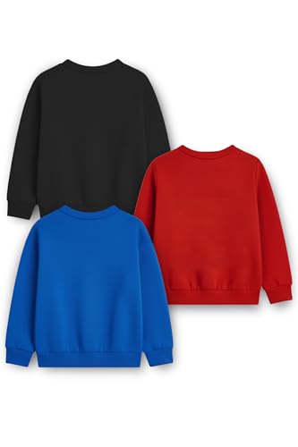 Image of Trampoline Pack of 3 Boys & Girls Graphic Printed Sweatshirts | Fleece Winter Wear
