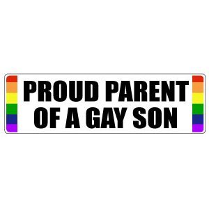 Gay Rainbow Sisters Gay Pride Bumper Sticker Proud Parent of a Gay Son