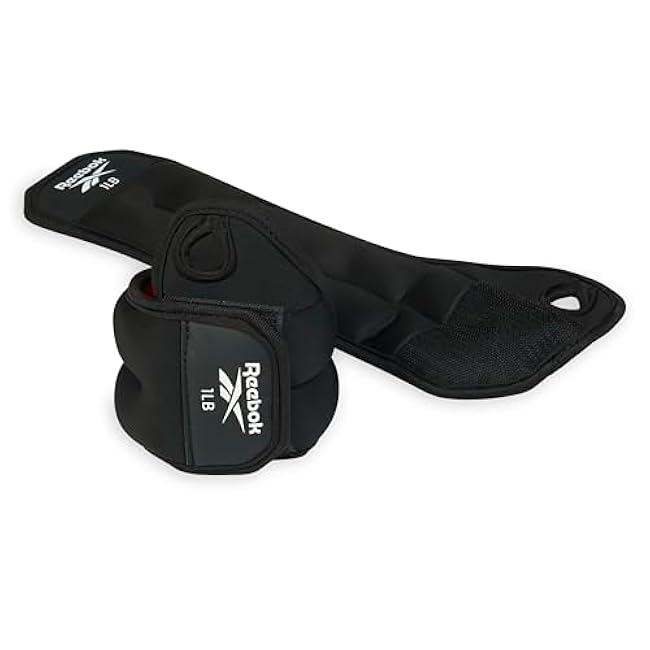 Reebok Wrist Weights, Wearable Weights with Thumb Loop for Arm Fitness, Boxing, Yoga, Walking & More, Polyester Spandex Wrist Wraps, Home Workout Essentials & Gym Accessories for Women & Men