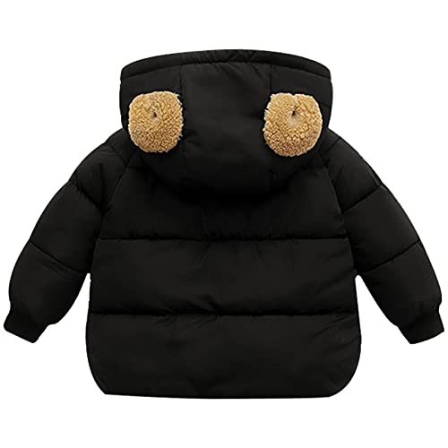 Baby Winter Thick Warm Quilted Jacket Sherpa Fleece Hood Coat with Bear Ear Insulated Parka Anorak Ski Outwear 2-7 Years4
