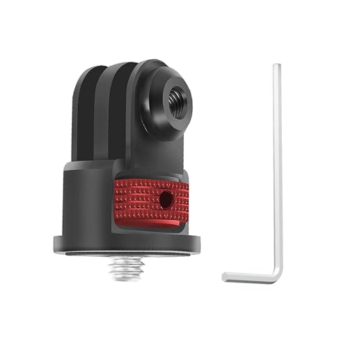 JINGCHEN アルミ製 三脚マウント gopro 1/4変換アダプター 1/4 ネジ GoPro Hero13/12/11/10/9/8/7/6/5 insta360 x5/x4/x3/x2/X/RS/Rなどのアクションカメラ アクセサリー(レッド)