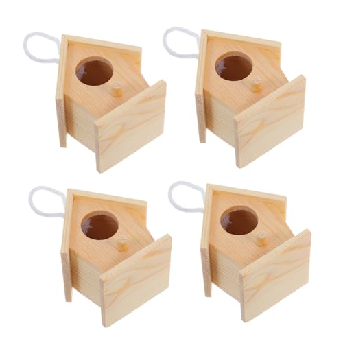 DECOMELODY 4個小鳥の巣箱 キット 未塗装のバードハウス 小型野鳥用のハンギ