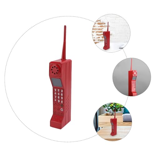 Teléfono móvil vintage de hierro rojo para decoración retro de escritorio 3