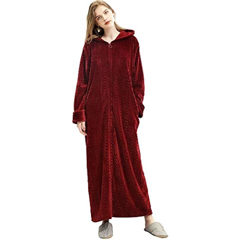 Samko Ladies Flannel Hooded Dressing Gown Cover