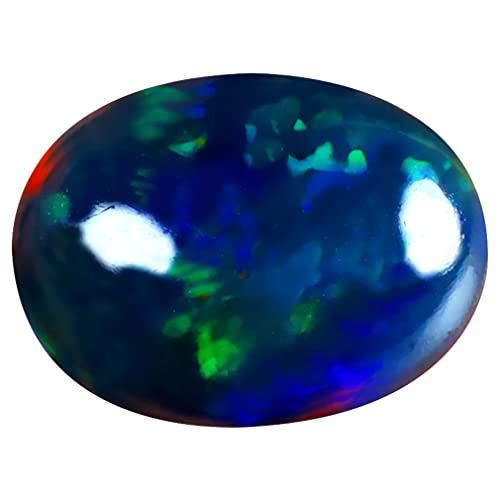 Opale noire éthiopienne naturelle 5.59 ct ovale cabochon 15x12mm pierre précieuse véritable