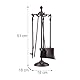 Relaxdays 10022938 Kaminbesteckset Gusseisen, Braun, 51 x 18 x 18 cm