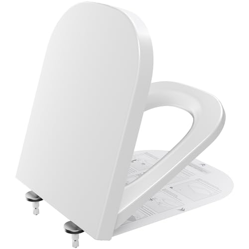 CECIPA WC Sitz mit Absenkautomatik, Eckig Toilettendeckel, Soft Close...