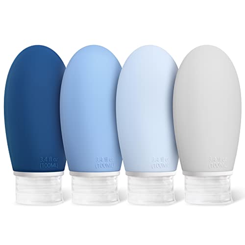 Opret Bottiglie da Viaggio 100ml in Silicone, 4 Pezzi Kit Contenitori da Viaggio Flaconi con...