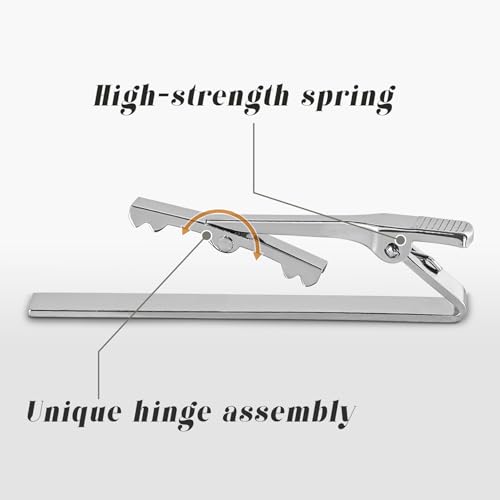 Roctee Tie Clips for Men, 3 Pack Men's Tie Clips Necktie Tie Bars Tie Pins for Men Accessories4