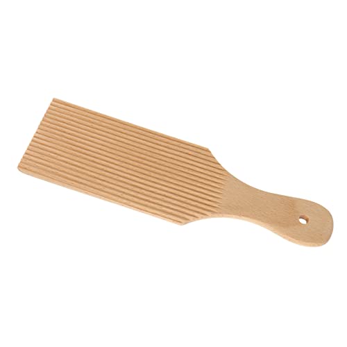 Mobestech 1Pc Wood Pasta Board Shaping Mold Kitchen Gadget for Spaghetti Noodles Handle for Home Cafes Log Color Design
