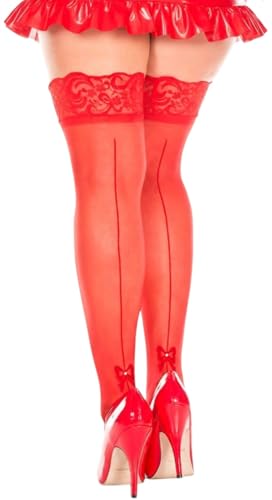 Image of ToBeInStyle Womens Beautiful Backseam Fishnet Thigh High Stockings