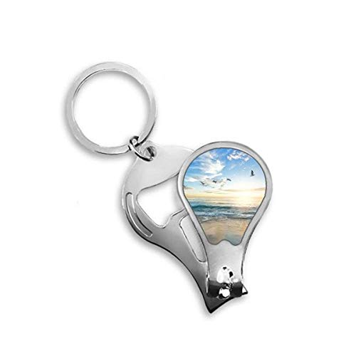 Cutter de pédicure original idée cadeau motif oiseau marin et plage de sable fin