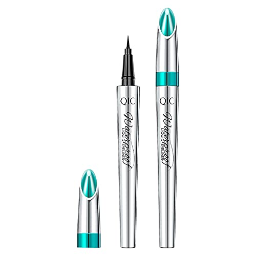 Ultra-Fine Sponge Tip Eyeliner Waterproof Sweat Proof No-Smudging Quick-Drying Liquid Eyeliner Pen 1ml Contacts Colored Lenses Pack (black, One Size)