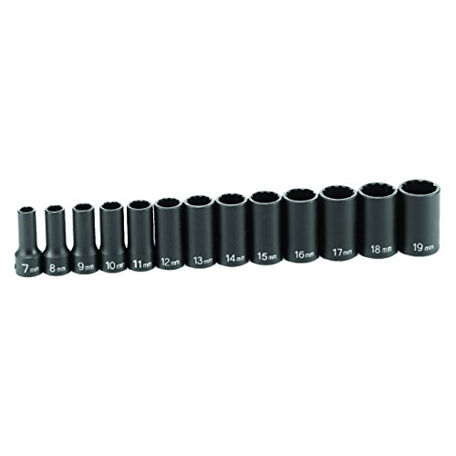 Grey Pneumatic (1203Msd) 3/8" Drive 13-Piece 12-Point Semi-Deep Metric Socket Set #TOP2