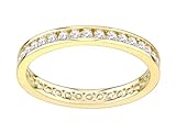 Old English Jewellers 9ct Yellow Gold 0.50ct Full Eternity Wedding Ring size J K L M N O P Q R S (R)