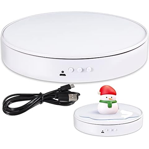 Apobob 7.9 inch Motorized Rotating Display Stand, 360 Degree Turntable Display Stand Product Turntable, 20CM Rechargeable Electric Display Turntable for Photography, Jewelry, Collectibles, Video Show Cover