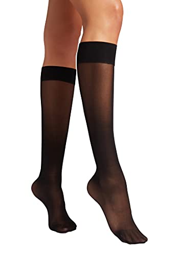 Wolford Individual 10 Denier Knee-Highs Transparent For Women Sheer With Exceptional Smooth Soft Stretchable Comfort Band.