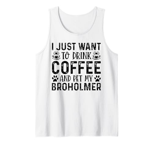 Broholmer Dog Owner Coffee Lover Funny Dog Mom Tank Top