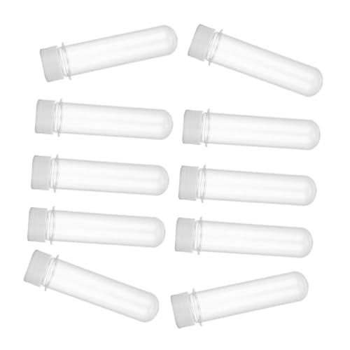 FOMIYES 10 Pcs Bottled Test Tubes with Lids Transparent Test Tubes Candy Tube with Lid Candy Storage Tubes with Lids Plastic Storage Tubes Reusable Candy Storage Tubes Clear Test Tubes