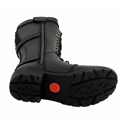 Milwaukee Leather MBL9380 Women's Black 'Jane' 15-inch Leather Combat Style Harness Motorcycle Boots2