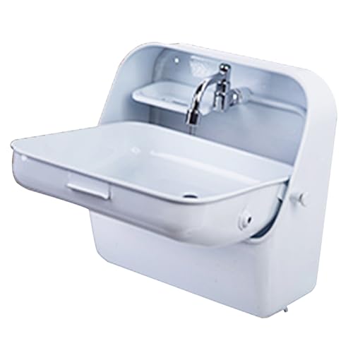 Miuxe Lavandino per camper bar, rimorchio, con rubinetto pieghevole e coperchio, lavello in acciaio inox, lavabo, lavandino per barca, piccolo lavello da cucina per camper da esterno