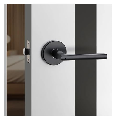 Cerradura de puerta interior negra de acero inoxidable con pestillo de lengüeta 2