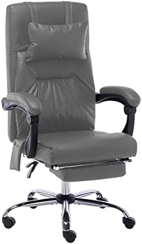 RONGQI Massage Office Chair, Relaxing Chair, TV Chair, Armchair with Sleep Function, Living Room, Cinema Chair, Anthracite Faux Leather