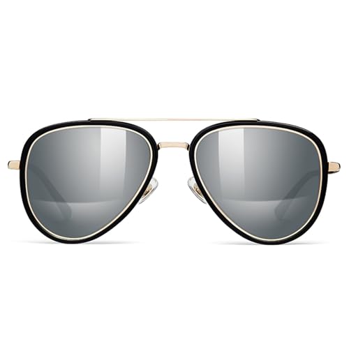 Classic Pilot Polarized Sunglasses for Men, Metal Frame, Nylon Lenses, Silicone Nose Pads2