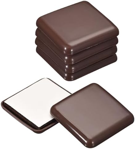 uxcell Furniture Sliders, 8Pcs 2″ – Plastic Self-Adhesive Square Sliding Pads, Chair Glides for Carpeted Tile Vinyl Hardwood Floors (Brown) uxcell Furniture Sliders, 8Pcs 2″ – Plastic Self-Adhesive Square Sliding Pads, Chair Glides for Carpeted Tile Vinyl Hardwood Floors (Brown)