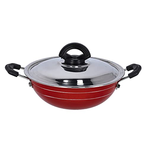 Royalford 18cm Non Stick Mini Kadai With Stainless Steel Lid Multi RF10005 (Small Size Kadai)