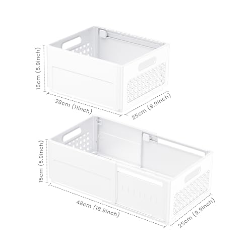 LUTITASD Closet Organizers and Storage, 2 Pack Stackable Storage Drawers, Plastic expandab - image 3