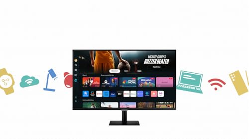 Samsung Smart Monitor M7 — Test & Avis (32&Prime; 4K UHD, USB-C 65W, Tizen) — détail de l'écran allumé
