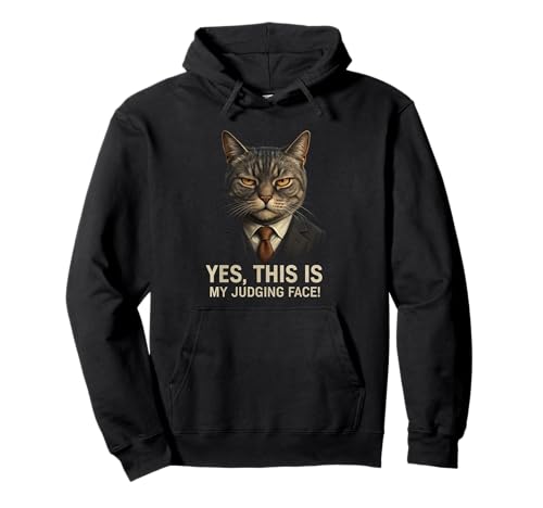 Yes This Is My Judging Face Cat Meme Graphic Apparel Gifts Sweat à Capuche