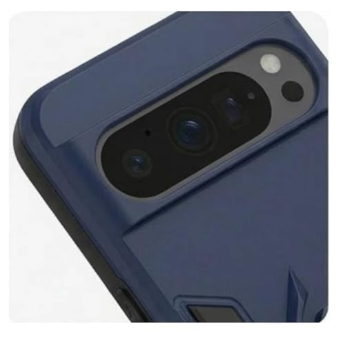 Image of JANAK RAJ Ringstand Armor Bumper Back Case Cover Compatible with Google Pixel 9 /9 Pro 5G | Tough Rugged Shockproof PC+TPU Kickstand 360 Protective Design - Navy Blue