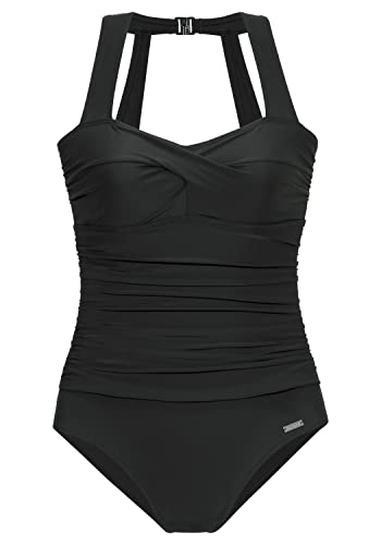 Lascana Damen Badeanzug Raffung, Softcups, Verstellbare Träger