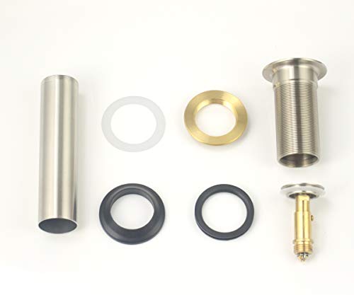 Pop Up Drain Stopper For Bathroom Faucet Vanity Or Vessel Sink Bathroom Drain Assembly No Overflow, Brushed Nickel By Purelux #TOP6