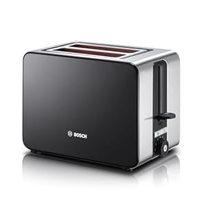Bosch Sky Compact TAT7203GB 2 Slot Stainless Steel Toaster with 7 variable browning levels including frozen - Black