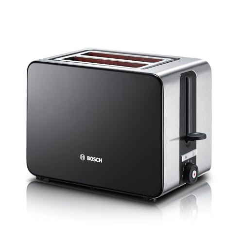 Bosch Sky Compact TAT7203GB 2 Slot Stainless Steel Toaster with 7 variable browning levels including frozen - Black