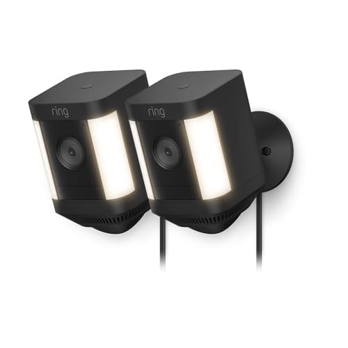 Ring Spotlight Cam Plus Plug-in | Überwachungskamera aussen mit WLAN, HD-Video, Sicherheitskamera mit LED-Flutlicht, Nachtsicht in Farbe… – Ansicht 2
