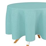 Mantel antimanchas resinado impermeable redondo 140 cm. Diseñado con un diseño liso sencillo y elegante color Azul.