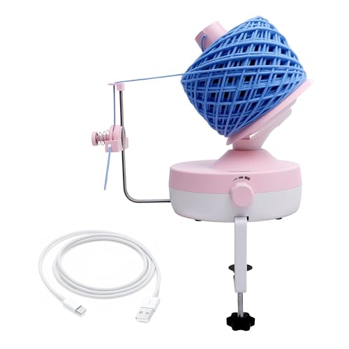 Yocrefun Electric Yarn Winder, Automatic Yarn Ball Winder for Crocheting & Knitting, Stepless Speed, Easy to Use, Efficient Large Capacity Yarn Cake Maker, Ideal Gift for Yarn Lovers (Pink)