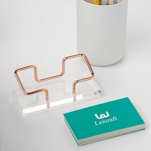 image for Leicraft Business Card Holder for Desk, Modern Card Organizers and Off